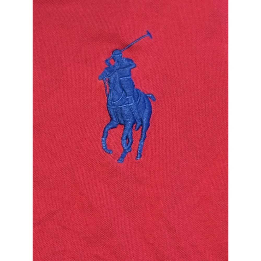 Vintage Ralph Lauren Polo Shirt M Big Pony American Flag 67 Rugby Snap Zip Patch